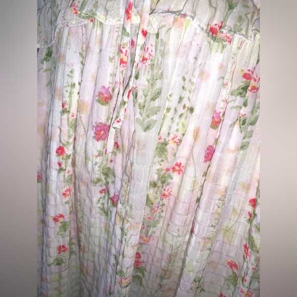 Lulus Sandi Ivory Multi Floral Tie-Front Midi Dress New with tags size Medium - Picture 7 of 11